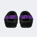 Violet Peacock Print - Fur Lined Slippers/Sandals