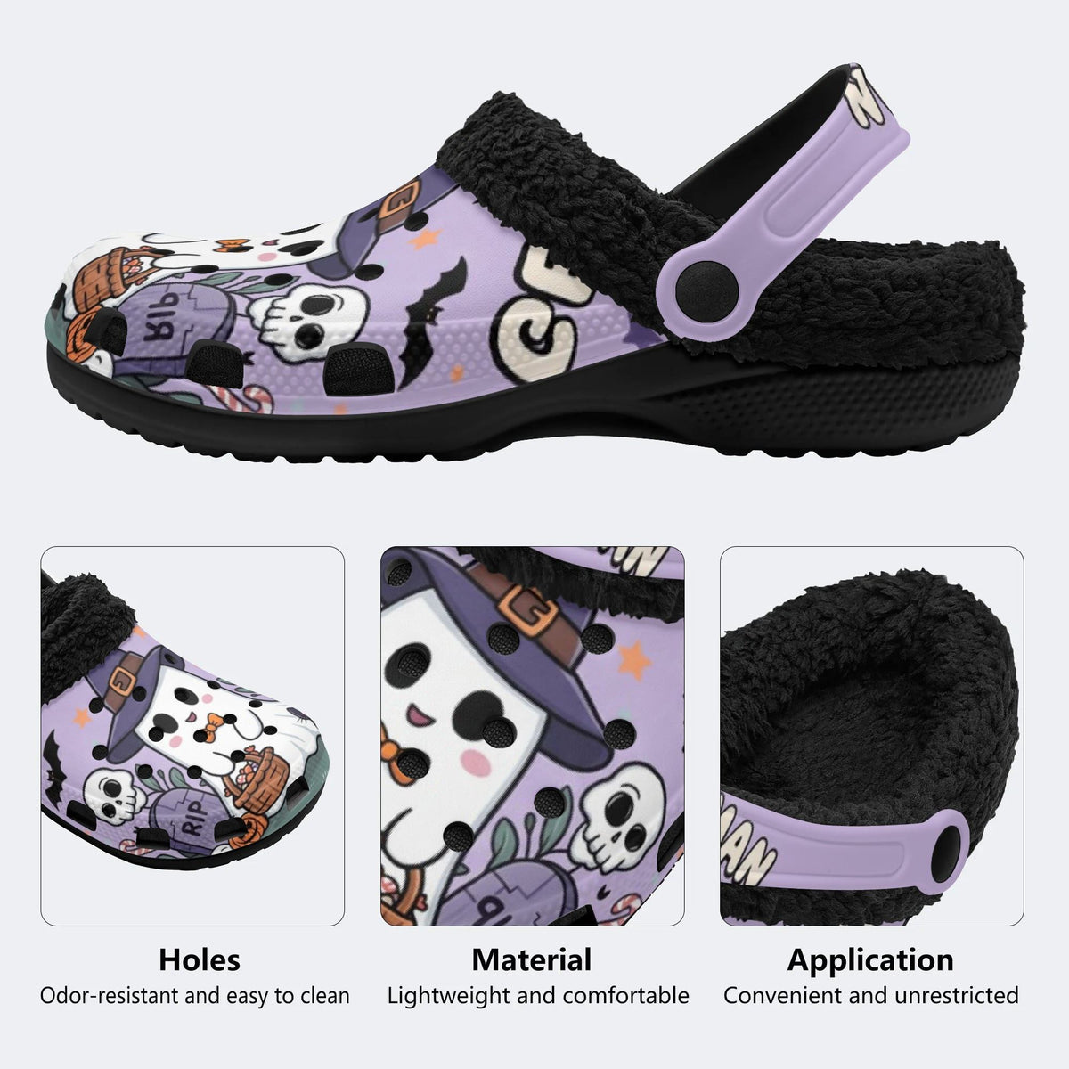 Spooky Ghost Gentleman - Fur Lined Slippers/Sandals