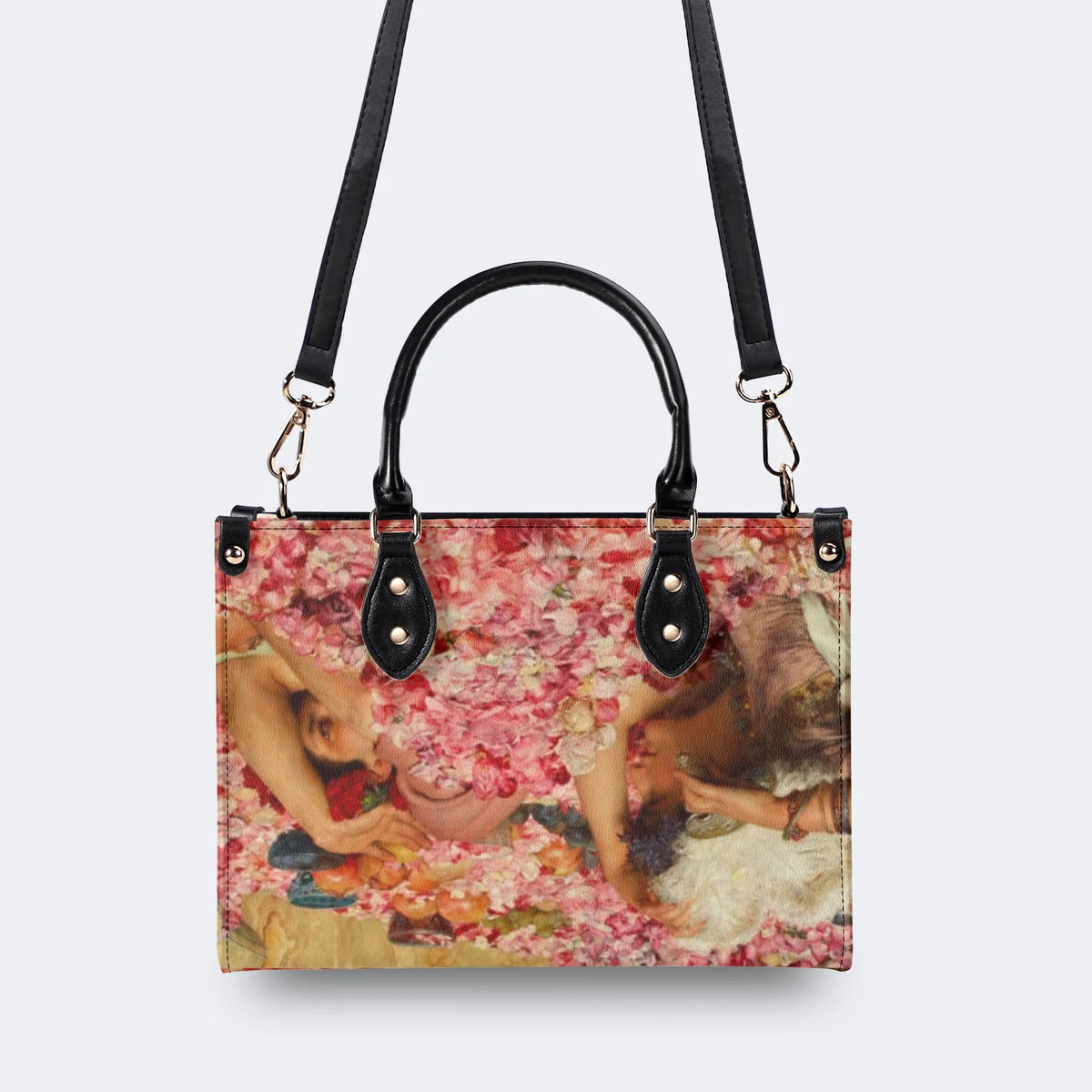 Roses of Heliogabal Print - Leather Handbag