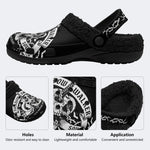Gothic Shadow Walker Skull - Fur Lined Slippers/Sandals