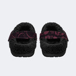 Moody Red Gothic Skulls - Fur Lined Slippers/Sandals