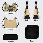 Green Death Moth Print - Leather Crossbody Bag