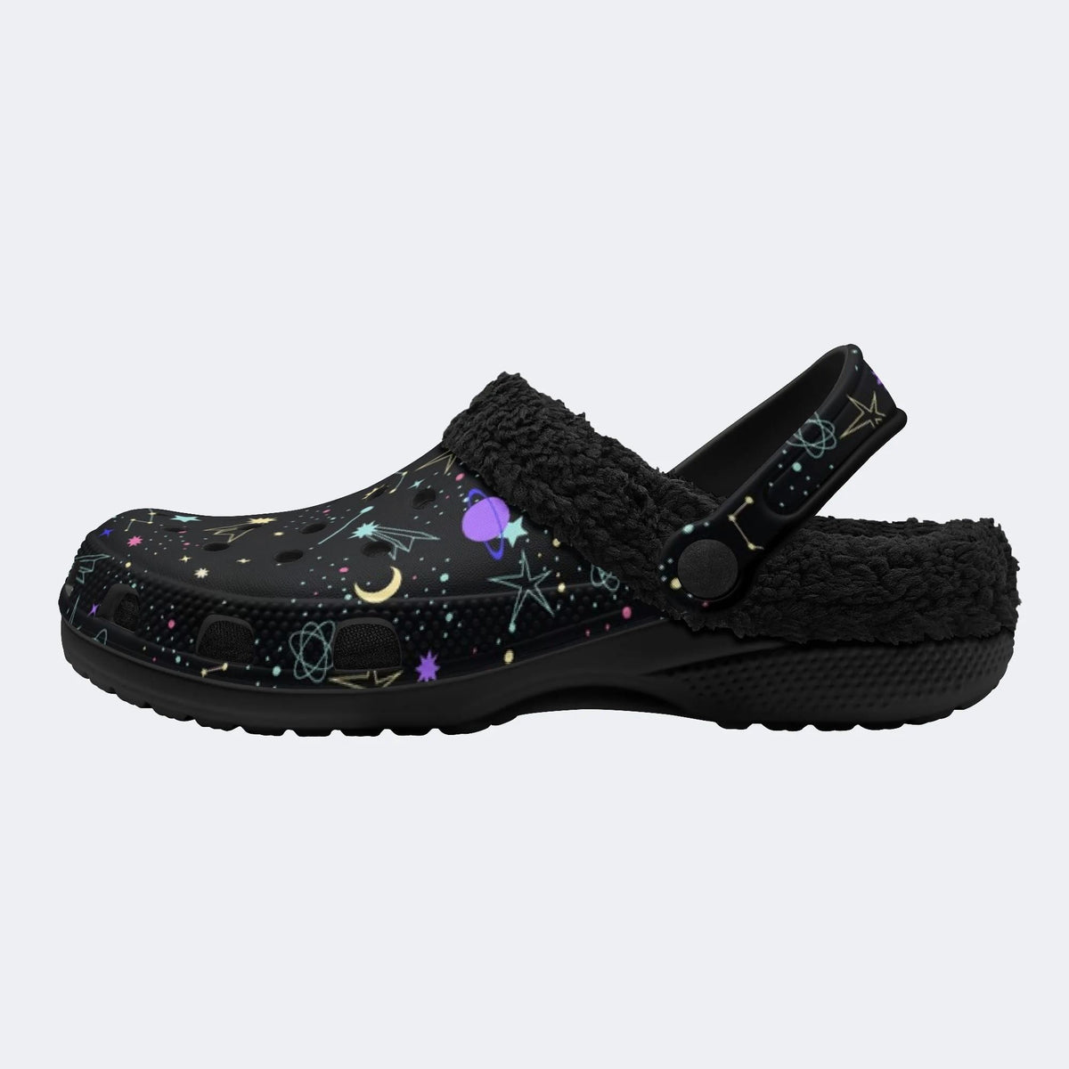 Colorful Space Galaxy - Fur Lined Slippers/Sandals