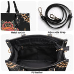 Shake Hands Print - Leather Handbag