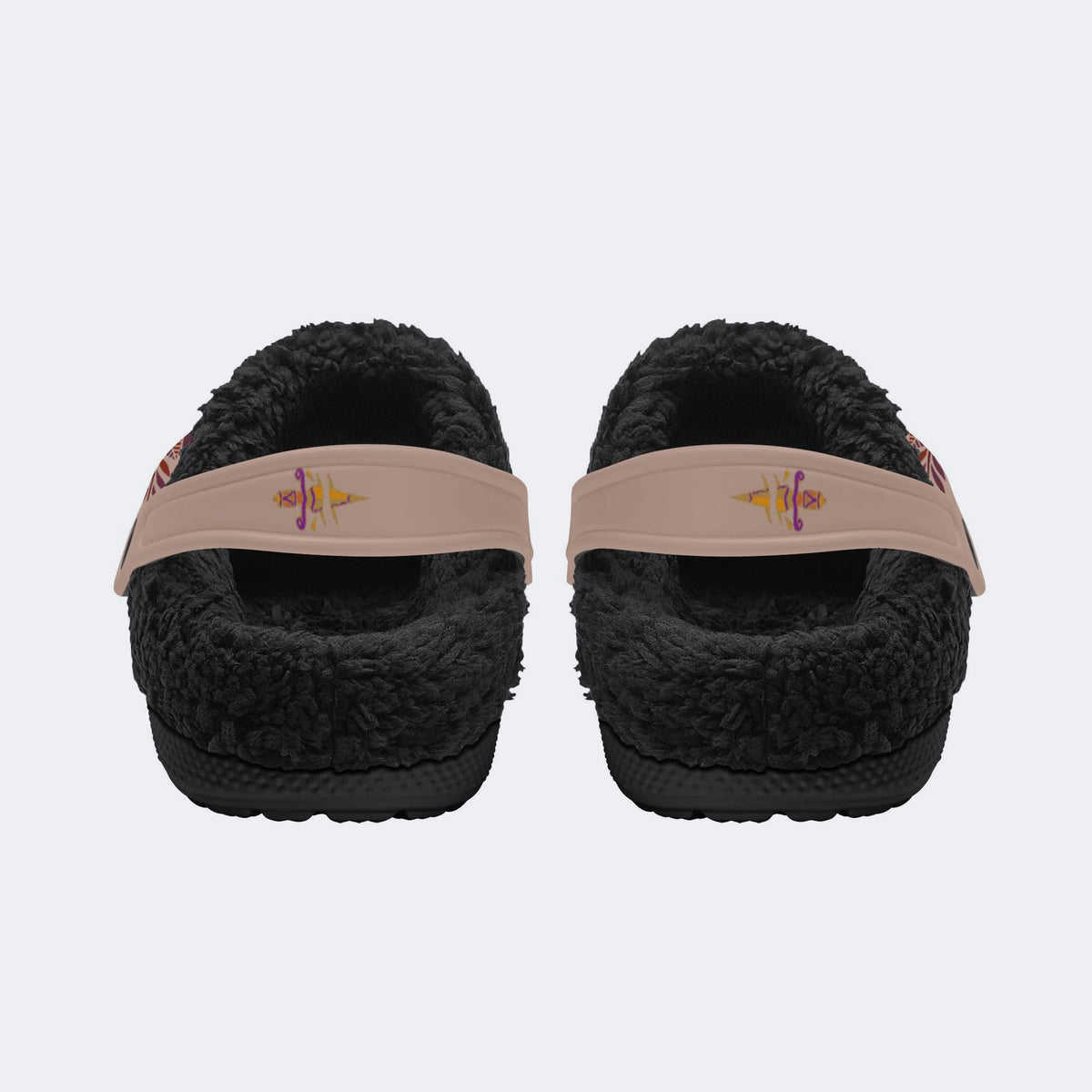 Death Moth Gradient Print - Fur Lined Slippers/Sandals