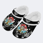 Retro Bee Art Print - Fur Lined Slippers/Sandals