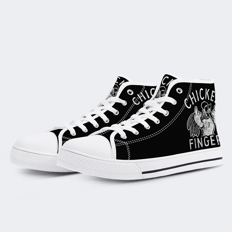 Chicken Middle Fingers Unisex - High Top Canvas