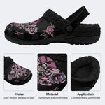 Purple Death Moth Print- Fur Lined Slippers/Sandals