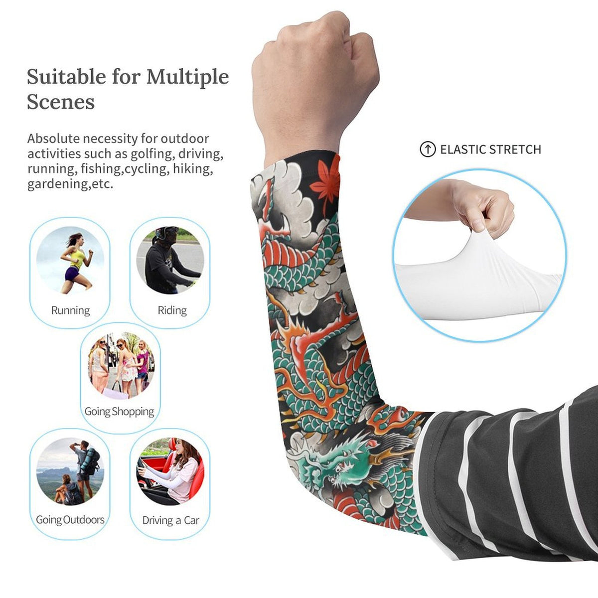 Dragon Tattoo Print - Cooling sleeves