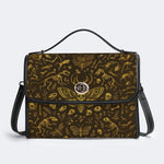 Death Moth And Animal Skeleton - Leather Satchel Bag