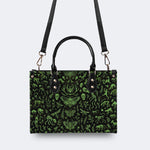 Death Moth And Animal Skeleton - Leather Handbag
