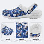 Fun Snowman Print - Fur Lined Slippers/Sandals