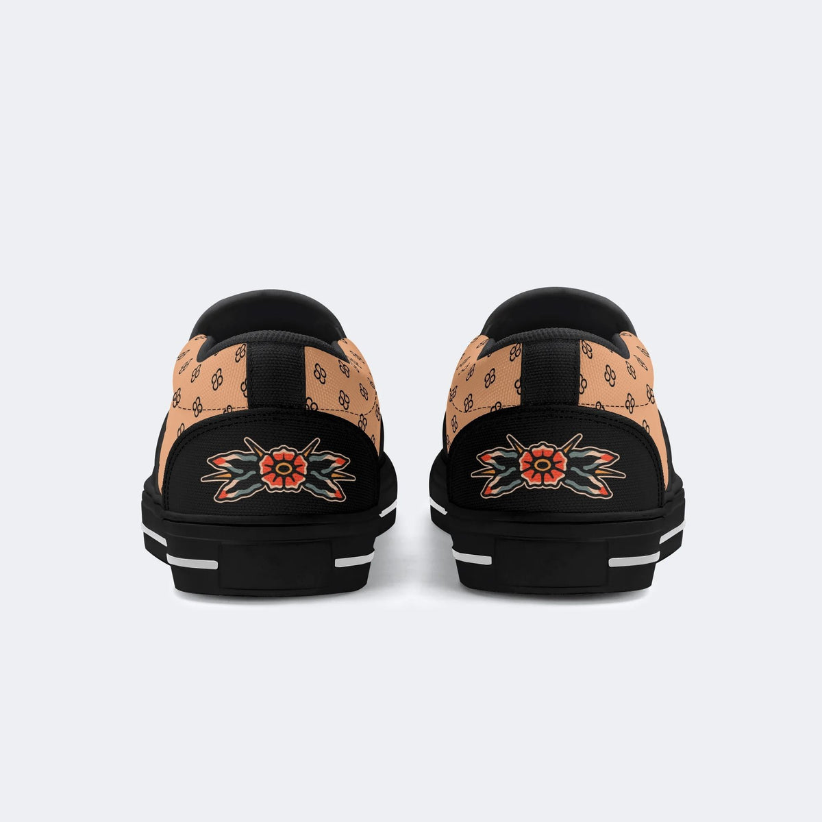 Vintage Rose Death Moth - Slip On Shoes