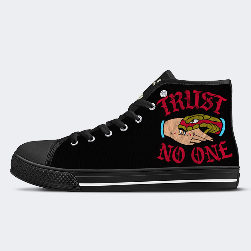 Unisex Trust No One Print - High Top Canvas