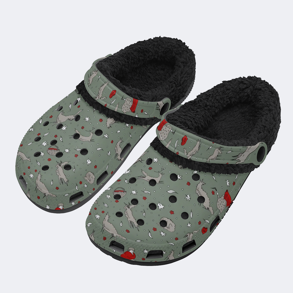 All the wild wolves - Fur Lined Slippers/Sandals