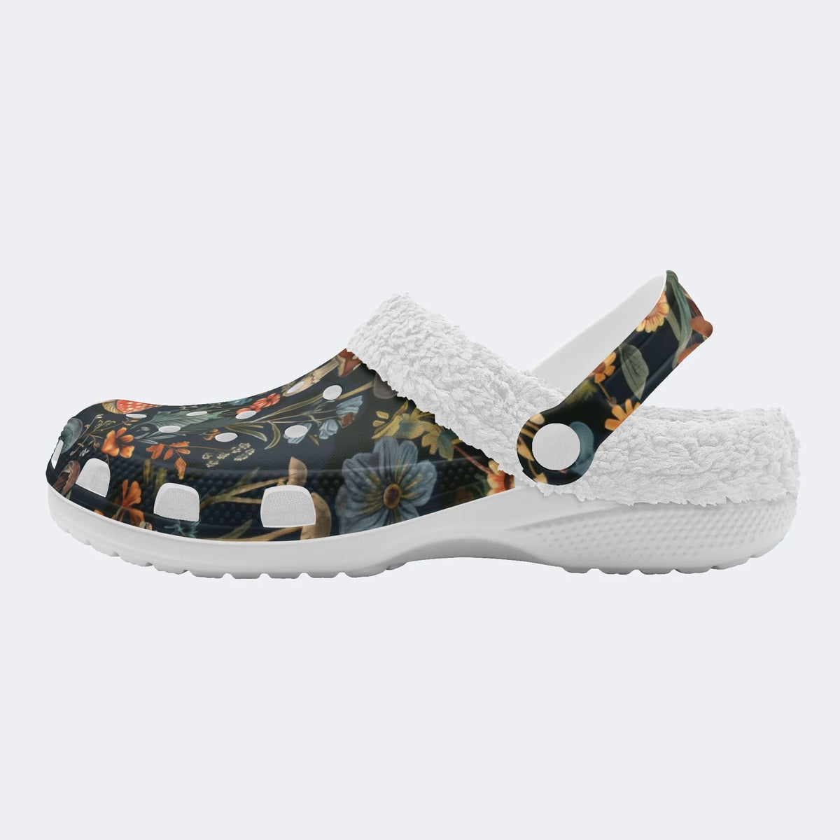 Mushroom Forest Print - Fur Lined Slippers/Sandals