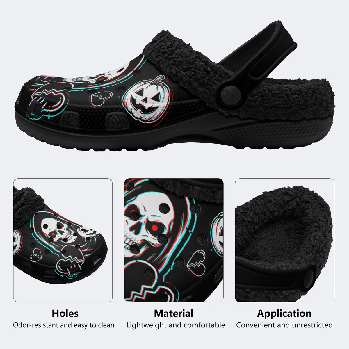 Spooky Reaper Pumpkin - Fur Lined Slippers/Sandals