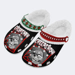 Horror Movie Graphic Print - Fur Lined Slippers/Sandals