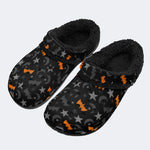 Bat Moon Star Pattern - Fur Lined Slippers/Sandals
