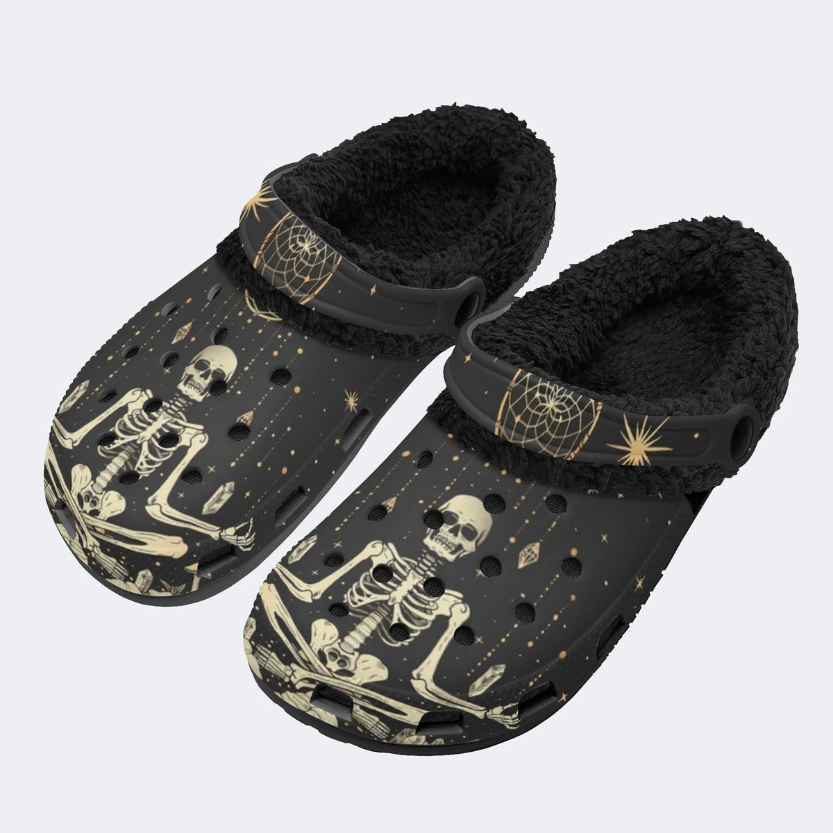 Dark Skull Crystal - Fur Lined Slippers/Sandals