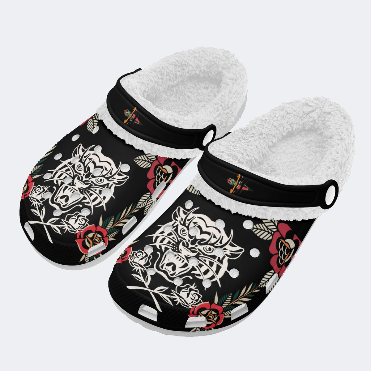 Tiger&Rose Art Print - Fur Lined Slippers/Sandals