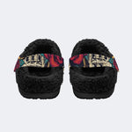 Skull Gem Rose - Fur Lined Slippers/Sandals