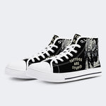 Unisex Retro Tattooed Girl Friedhof Totenkopf Punk Print - High Top Canvas