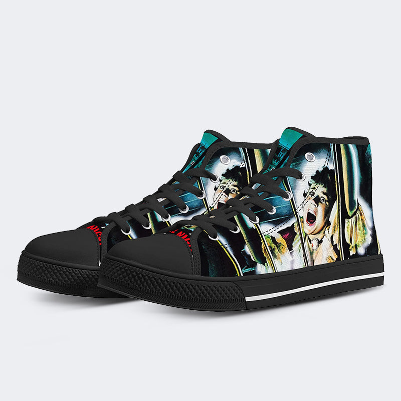 Horror Movie Vintage Graphic Print - High Top Canvas