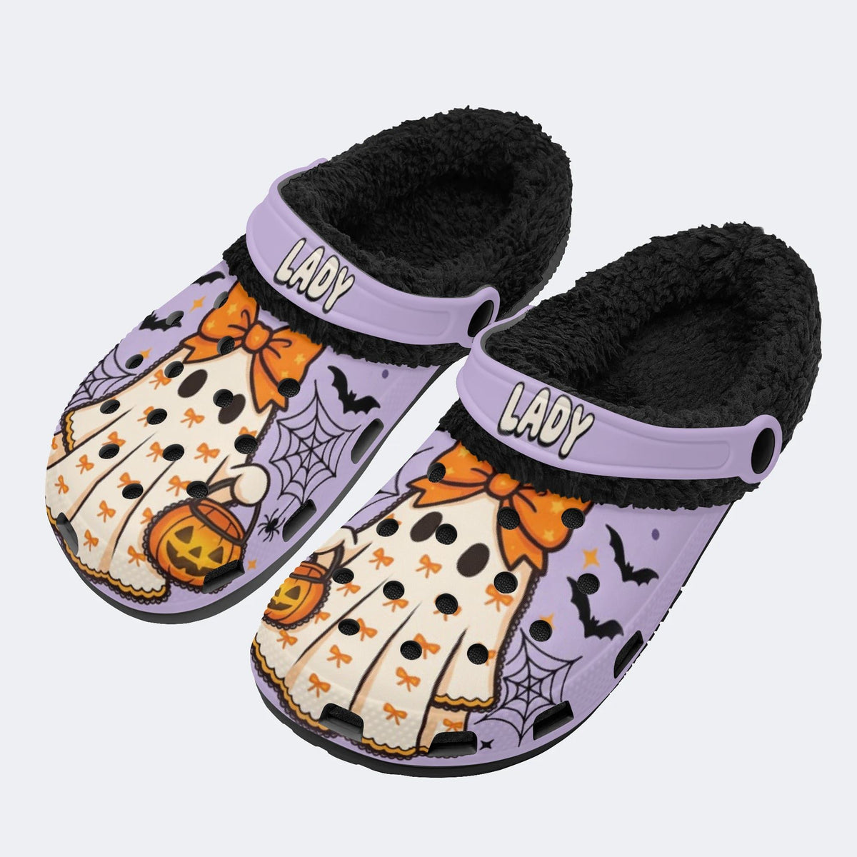Purple Ghost Trick - Fur Lined Slippers/Sandals