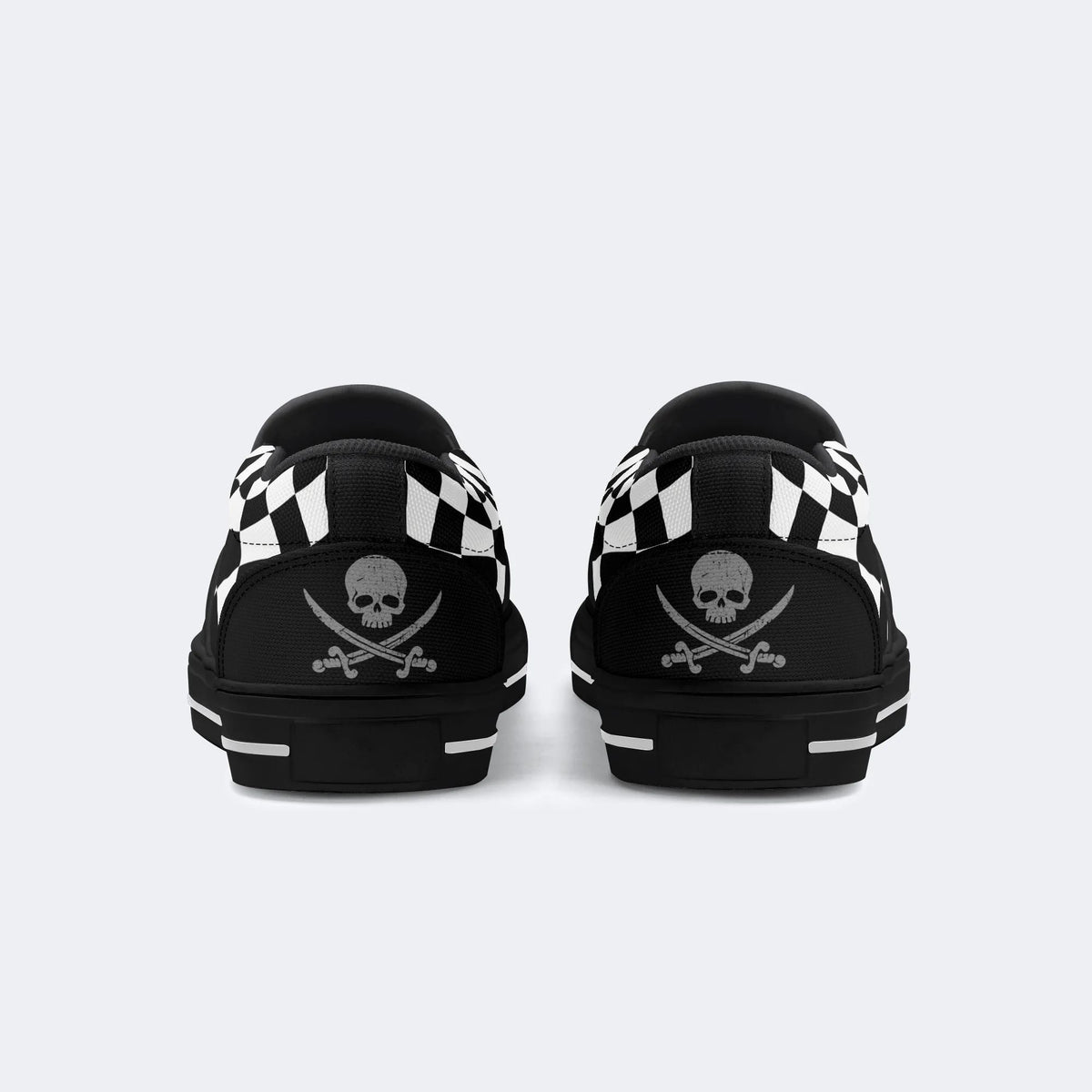 Unisex Skull Print - Slip On Shoes