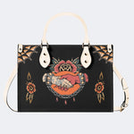 Shake Hands Print - Leather Handbag