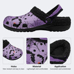 Purple Halloween Bats - Fur Lined Slippers/Sandals