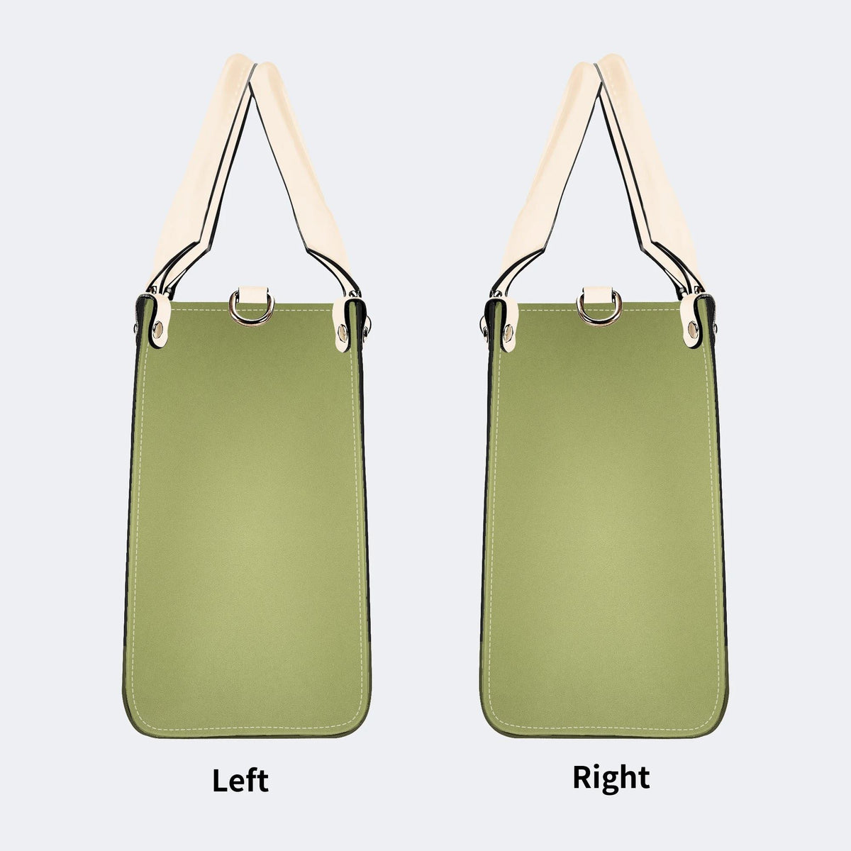 Green Death Moth Floral Print - Leather Handbag