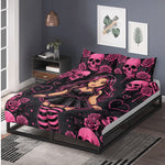 Pastel Goth Doll Print - Three Piece Bedding Set