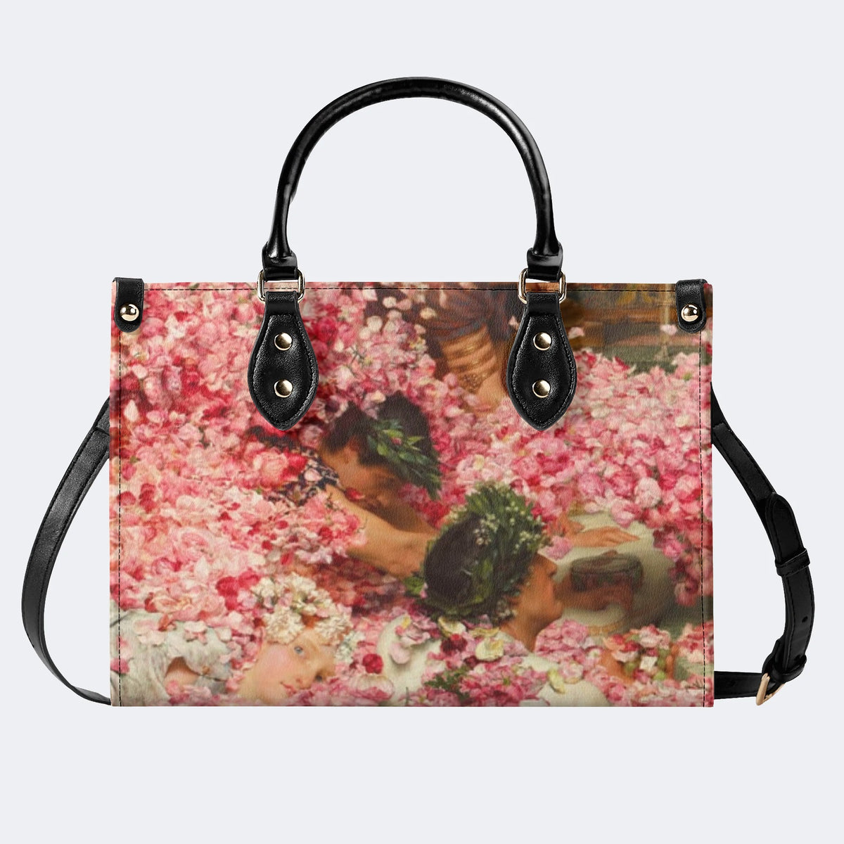 Roses of Heliogabal Print - Leather Handbag