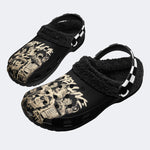 They Live Vintage Print - Fur Lined Slippers/Sandals