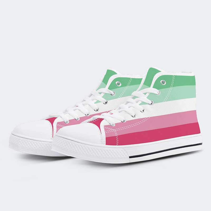 Abrosexual Pride Flag High Top Canvas Shoes