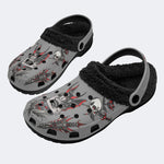 Skull Demon Print - Fur Lined Slippers/Sandals