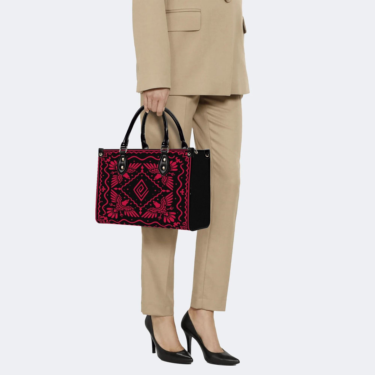 Red Eagle Totem - Leather Handbag