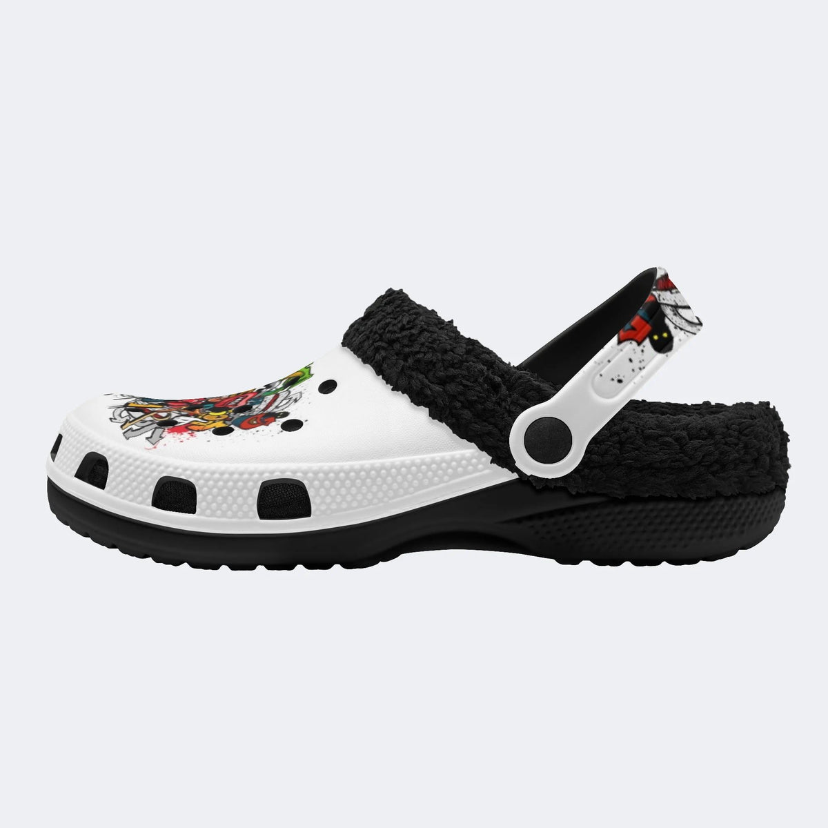 Wild Letter Graffiti - Fur Lined Slippers/Sandals
