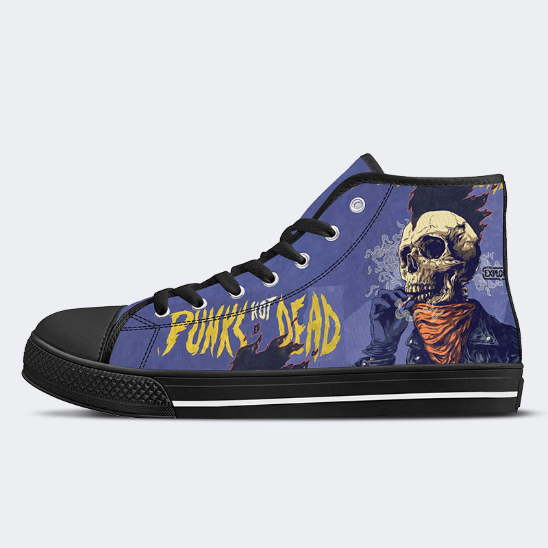 Unisex Lustiger Totenkopf Kunst Illustration Druck - High Top Canvas