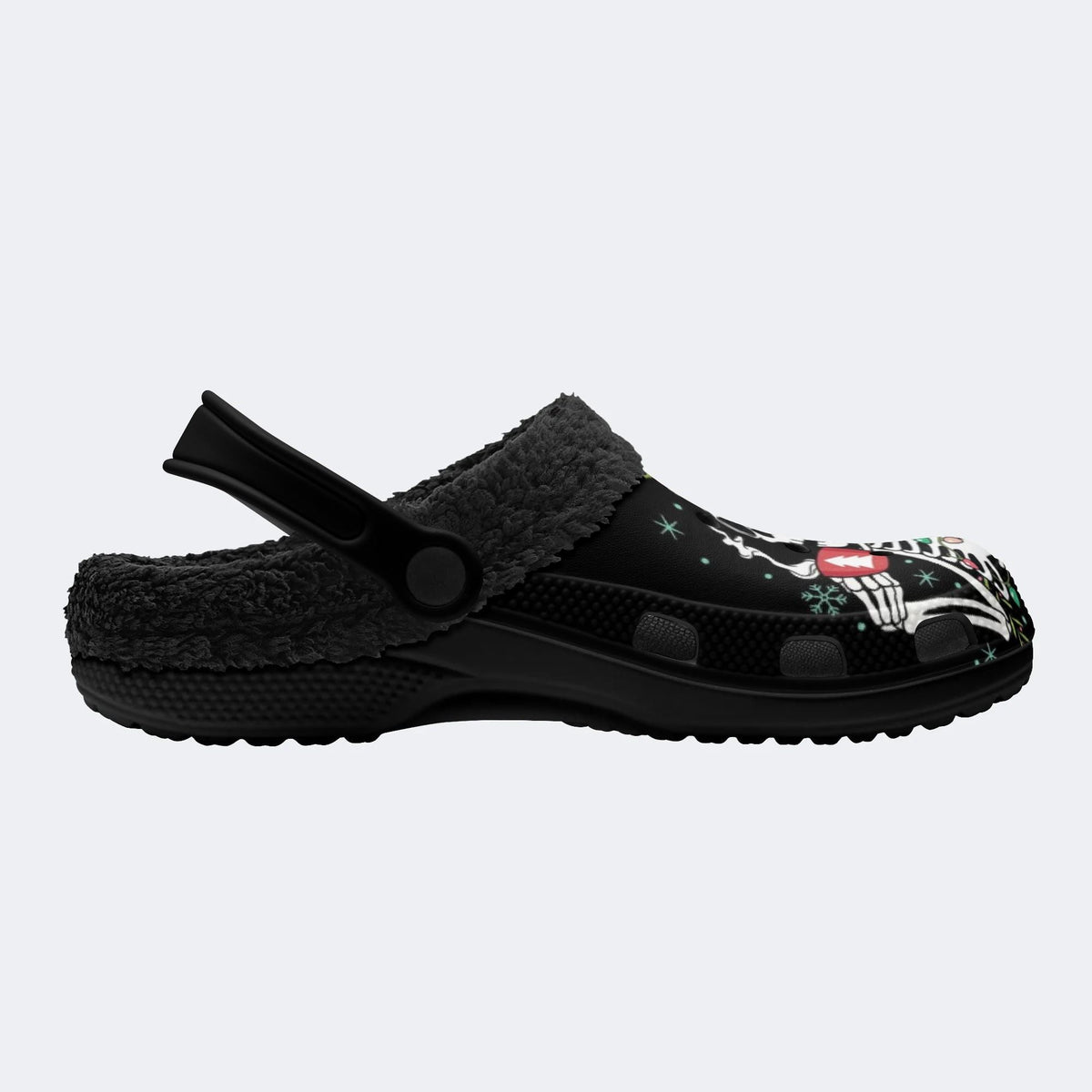 Gothmas Skeleton Lights - Fur Lined Slippers/Sandals