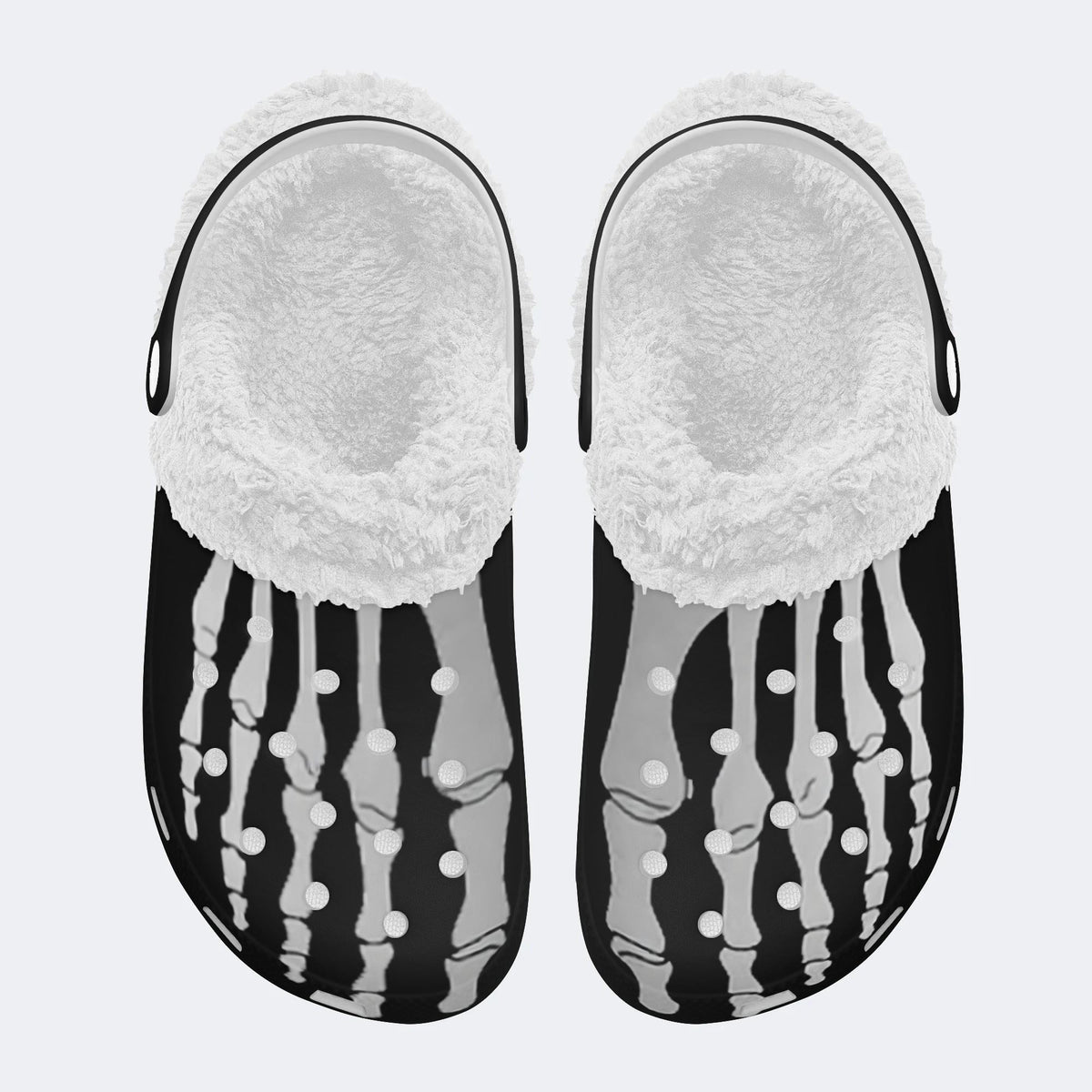 Personalized Skeleton Toes Skull Name - Fur Lined Slippers