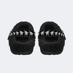 Horror Skull Print - Fur Lined Slippers/Sandals