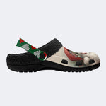 Funny Santa Claus Print - Fur Lined Slippers/Sandals