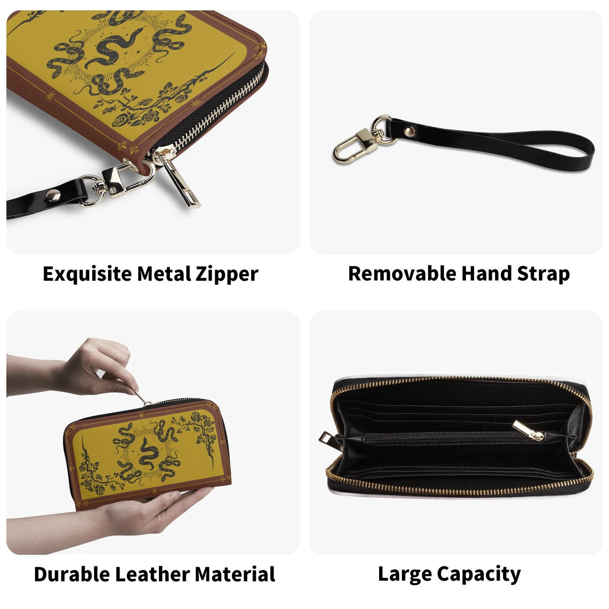 Inscribed Viper Print - Leather Wallet