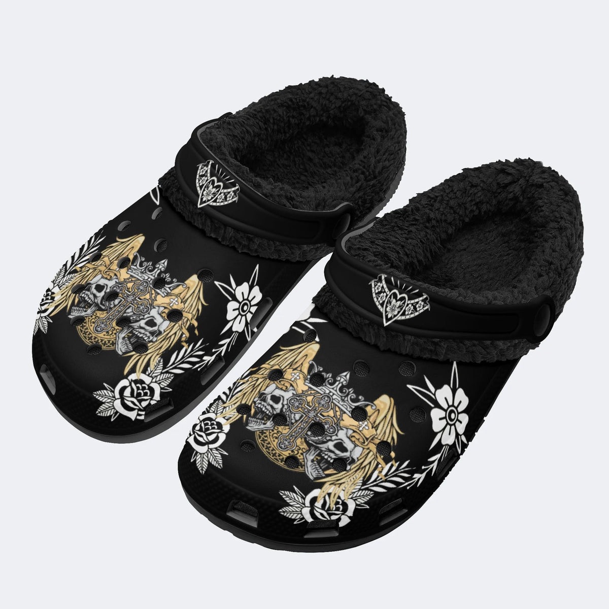 Grunge Skull Skull - Fur Lined Slippers/Sandals