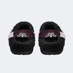 Gothic Skeleton Bride Veil Dark Rose - Fur Lined Slippers/Sandals