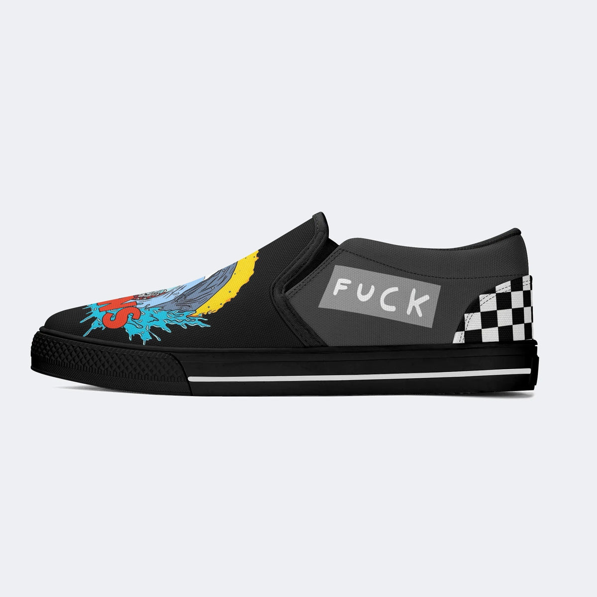 Shark Horror Movie Print - Slip On Shoes