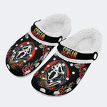 Halloween Scream Print - Fur Lined Slippers/Sandals